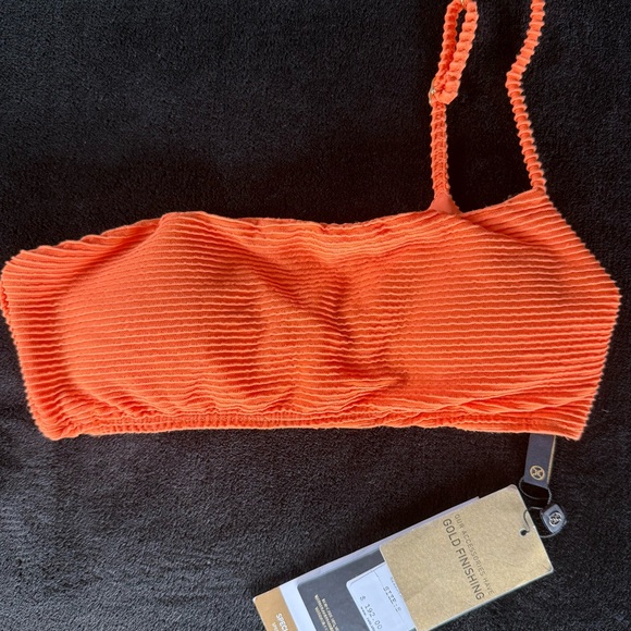 Orange Ribbed Bikini Top - Picture 4 of 7